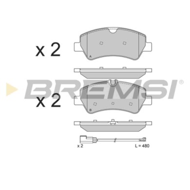 BP3526.JPG Kit Pastiglie Freno Posteriore Ford Tourneo Custom V362 Autobus (f3) Bp3526 03h17d03 Con Contatto Segnalazione Usura 