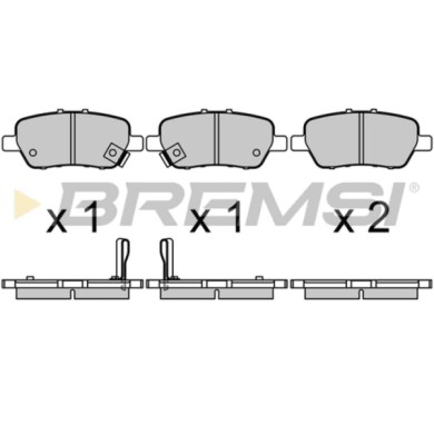 BP3682.JPG Kit Pastiglie Freno Posteriore Honda Stream Bp3682 06430-sfe-j00 Con Contatto Segnalazione Usura S.f. Akebono Bremsi