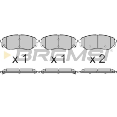 BP3702.JPG Kit Pastiglie Freno Anteriore Kia Sorento Iii Hyundai Santa Fú Iv Bp3702 58101-c5a00 Con Contatto Segnalazione Usura 