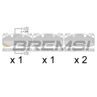BP3800.JPG Kit Pastiglie Freno Anteriore Maserati Quattroporte Vi Levante Suv Bp3800 980156012 Con Sensore Usura Integrato Brems
