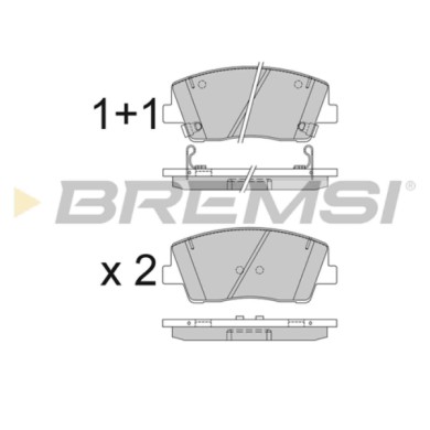 BP3824.JPG Kit Pastiglie Freno Anteriore Kia Stinger Bp3824 58101-j5a00 Con Contatto Segnalazione Usura S.f. Akebono Bremsi