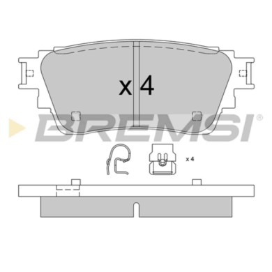 BP3826.JPG Kit Pastiglie Freno Posteriore Mitsubishi Eclipse Cross Outlander Iii Bp3826 46 05b 560 Con Contatto Segnalazione Usu