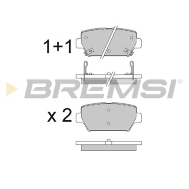 BP3827.JPG Kit Pastiglie Freno Posteriore Mitsubishi Eclipse Cross Bp3827 46 05c 012 Con Contatto Segnalazione Usura Bremsi