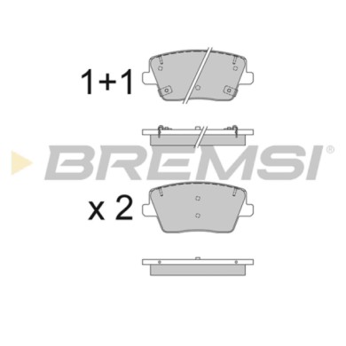 BP3831.JPG Kit Pastiglie Freno Posteriore Hyundai I30 I30 Fastback Bp3831 58302-50a30 Con Contatto Segnalazione Usura S.f. Bremb