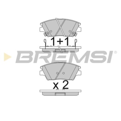 BP3837.JPG Kit Pastiglie Freno Anteriore Ssangyong Tivoli Xlv Suv Bp3837 48130-350a0 Con Contatto Segnalazione Usura S.f. Mando 