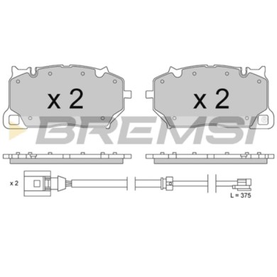 BP3856.JPG Kit Pastiglie Freno Anteriore Porsche Cayenne Bp3856 95835115100 Con Contatto Segnalazione Usura Bremsi