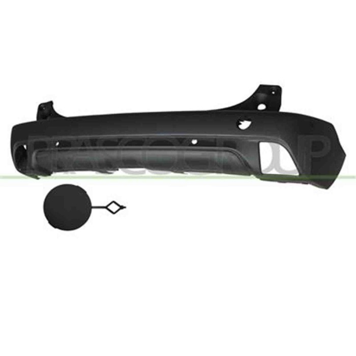 PG5001061_1.JPG Paraurti Posteriore Nero/goffrato Con Fori Pdc+supporti Per Peugeot 2008 Dal 2013 Al 2016