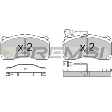 BP7305.JPG Kit Pastiglie Freno Anteriore Chevrolet Generico Bp7305 Con Contatto Segnalazione Usura S.f. Meritor Bremsi