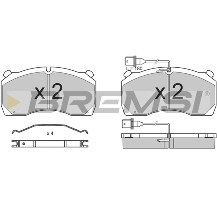 BP7305.JPG Kit Pastiglie Freno Anteriore Chevrolet Generico Bp7305 Con Contatto Segnalazione Usura S.f. Meritor Bremsi