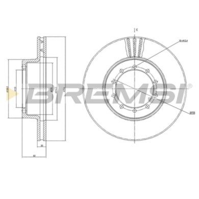 CD5126V.JPG Disco Freno Anteriore 93085900 Renault Trucks Midliner Ventilato