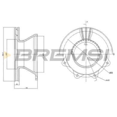 CD5142V.JPG Disco Freno Posteriore 93086500 Volvo Fl6 Ventilato
