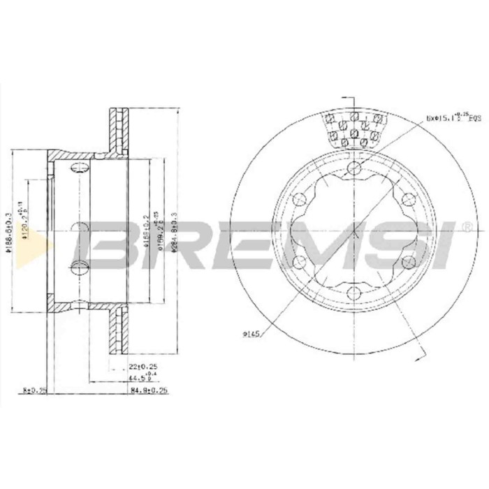 CD5191V.JPG Disco Freno Posteriore 92089800 Mercedes-benz Sprinter 3-t Autobus (b903) Ventilato S.f. Perrot