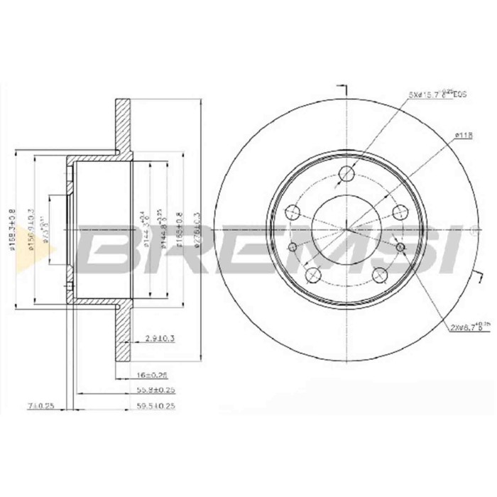 CD5195S.JPG Disco Freno Posteriore 93104700 Iveco Daily Iii Furgonato Daily Iii Pianale Piatto/telaio Pieno S.f. Brembo 1x52