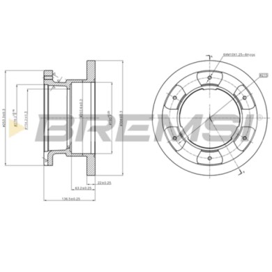 CD5236S.JPG Disco Freno Posteriore 93127300 Iveco Daily Iii Furgonato Daily Iii Pianale Piatto/telaio Pieno S.f. Brembo
