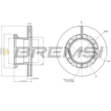 CD5306V.JPG Disco Freno Posteriore 93128200 Isuzu Midi Autobus Ventilato S.f. Meritor 2x58