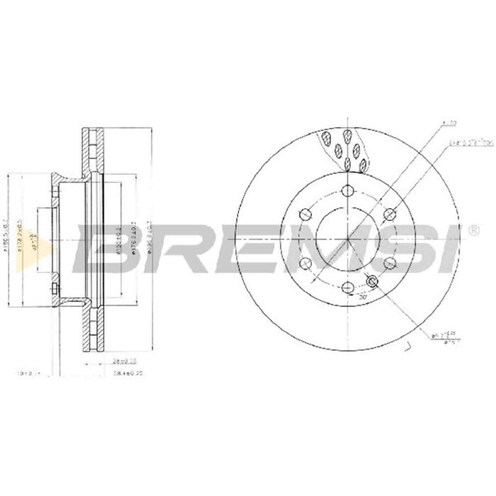 CD5310V.JPG Disco Freno Anteriore 93143200 Mercedes-benz Sprinter 3,5-t Autobus (b906) Ventilato