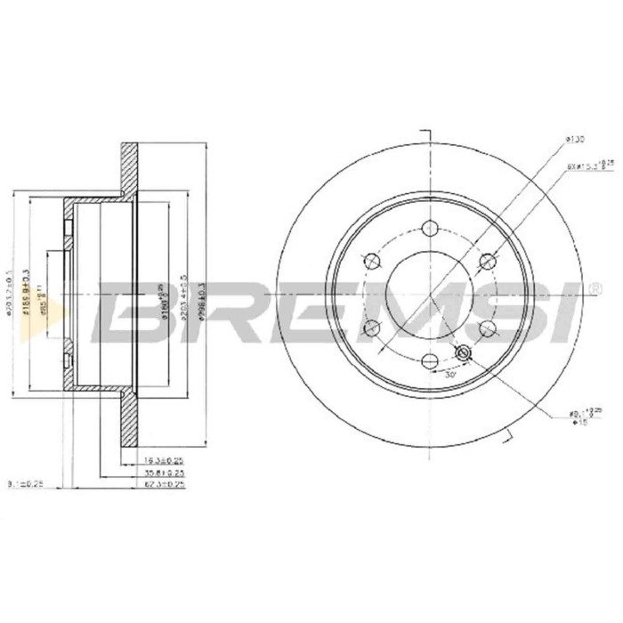 CD5311S.JPG Disco Freno Posteriore 93143300 Mercedes-benz Sprinter 3,5-t Autobus (b906) Pieno