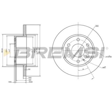 CD5315S.JPG Disco Freno Posteriore 93229100 Iveco Daily Iv Furgonato Daily Iv Pianale Piatto/telaio Pieno