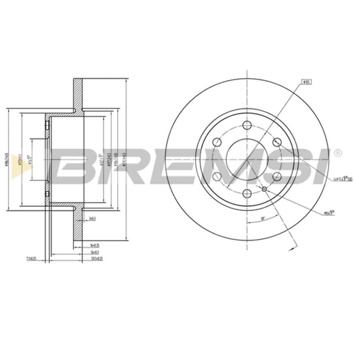 CD5315S.JPG Disco Freno Posteriore 93229100 Iveco Daily Iv Furgonato Daily Iv Pianale Piatto/telaio Pieno