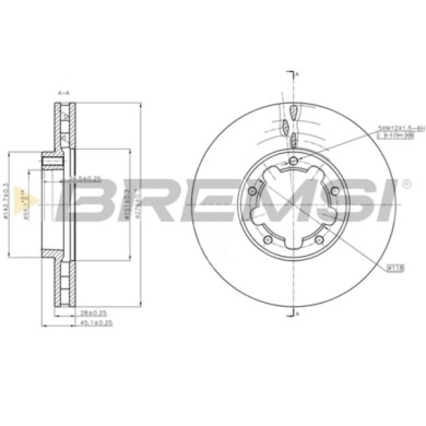 CD5326V.JPG Disco Freno Anteriore 92204400 Nissan Cabstar (f24m F24w) Ventilato