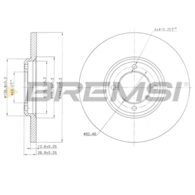 CD6023S.JPG Disco Freno Anteriore 92008200 Ford Capri I (ecj)