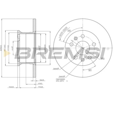 CD6033S.JPG Disco Freno Anteriore 98200 Volkswagen Transporter T1 Pianale Piatto/telaio (26) Pieno
