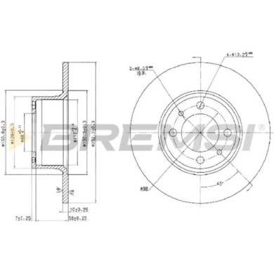 CD6035S.JPG Disco Freno Anteriore 92015100 Lada 1200-1500 Station Wagon Pieno