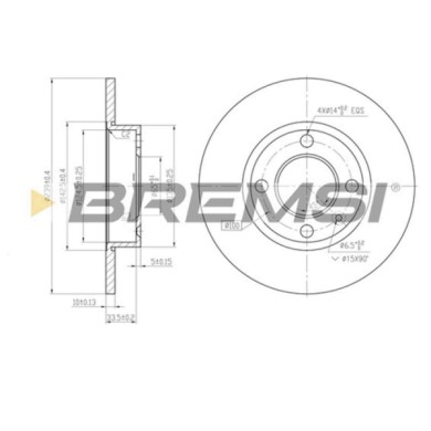 CD6042S.JPG Disco Freno Anteriore 92009300 Audi 80 B1 Tre Volumi (80 82) Pieno