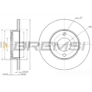 CD6048S.JPG Disco Freno Anteriore 92025900 Audi 100 100 Avant 100 Coupé 80 90 Pieno