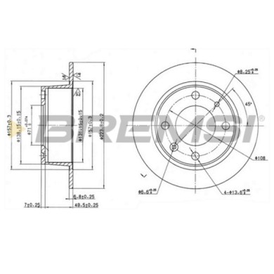 CD6052S.JPG Disco Freno Posteriore 92026900 Citroën Bx Bx Break Pieno