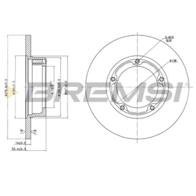 CD6061S.JPG Disco Freno Anteriore 92081100 Peugeot J7 Autobus Pieno