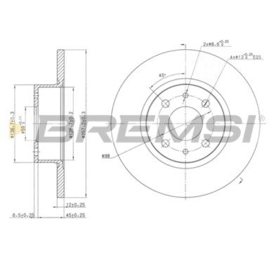 CD6068S.JPG Disco Freno Anteriore 92034000 Fiat Croma Lancia Thema Pieno