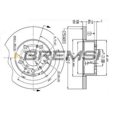 CD6069S.JPG Disco Freno Anteriore 92042900 Citroen C25 Autobus (280 290) Pieno