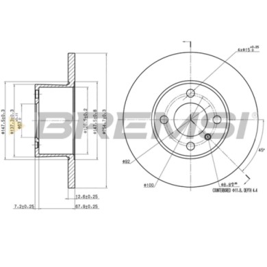 CD6075S.JPG Disco Freno Anteriore 92011600 Bmw 3 Pieno