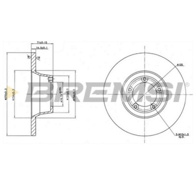 CD6084S.JPG Disco Freno Anteriore 92014900 Ford Transit '55- Autobus Transit Autobus Transit Furgonato Transit Pianale Piatto/te