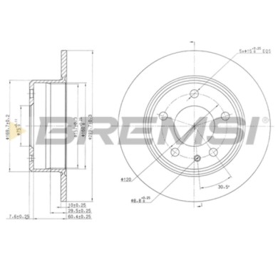 CD6086S.JPG Disco Freno Posteriore 98200013901 Bmw 7 Pieno