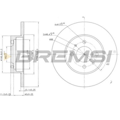CD6109S.JPG Disco Freno Anteriore 92027000 Fiat Argenta (132) Pieno