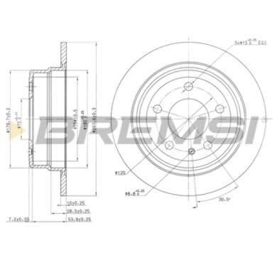 CD6120S.JPG Disco Freno Posteriore 92022400 Bmw 5 6 Pieno