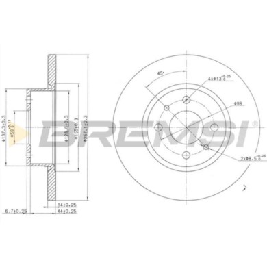CD6129S.JPG Disco Freno Anteriore 92053200 Fiat Croma Lancia Thema Pieno