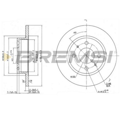 CD6133S.JPG Disco Freno Anteriore 92051800 Nissan Cherry Iii (n12) Pieno