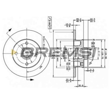 CD6137S.JPG Disco Freno Anteriore 92041800 Volkswagen Golf I (17) Pieno