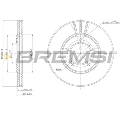 CD6147V.JPG Disco Freno Anteriore 98200 Toyota Hiace Ii Furgonato Hiace Ii Autobus Hiace Iii Furgonato Nero