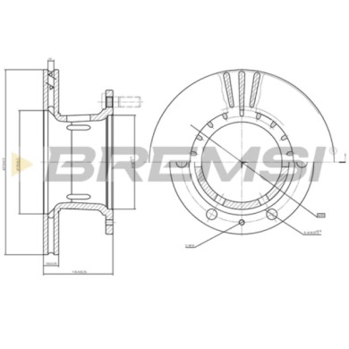 CD6153V.JPG Disco Freno Anteriore 93084600 Iveco Zeta Ventilato S.f. Perrot 4x56
