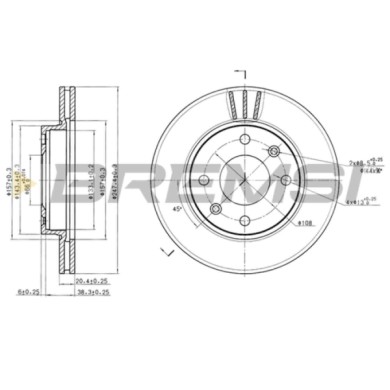 CD6154V.JPG Disco Freno Anteriore 92033800 Alfa Romeo 146 Citroën Visa Peugeot 205 I 205 I Cabriolet 205 Ii 407 Subaru Forester