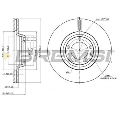 CD6168V.JPG Disco Freno Anteriore 92033600 Alfa Romeo 75 (162) Ventilato