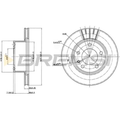 CD6173V.JPG Disco Freno Anteriore 92022300 Bmw 5 Ventilato