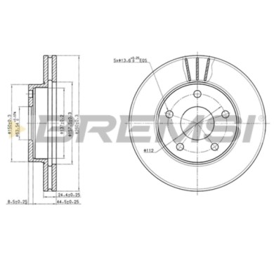 CD6180V.JPG Disco Freno Anteriore 98200 Ford Scorpio I Scorpio I Turnier Scorpio I Tre Volumi Tvr 350 Cabriolet Ventilato