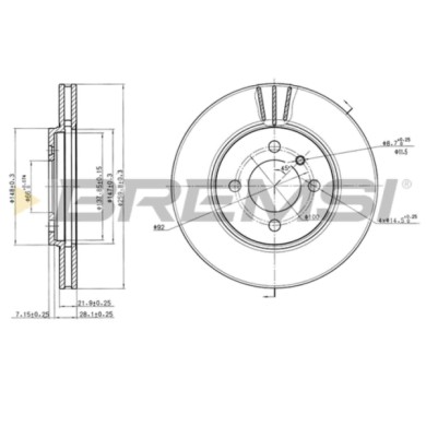 CD6182V.JPG Disco Freno Anteriore 92026500 Bmw 3 3 Cabriolet 3 Touring Z1 Roadster Ventilato