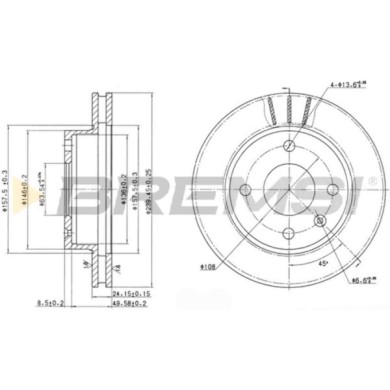 CD6183V.JPG Disco Freno Anteriore 92022900 Ford Econovan Furgonato (kaa) Ventilato