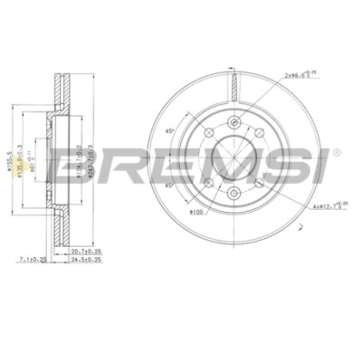 CD6186V.JPG Disco Freno Anteriore 92049500 Renault 21 21 Cassone/furgonato/promiscuo 21 Station Wagon 21 Tre Volumi Ventilato